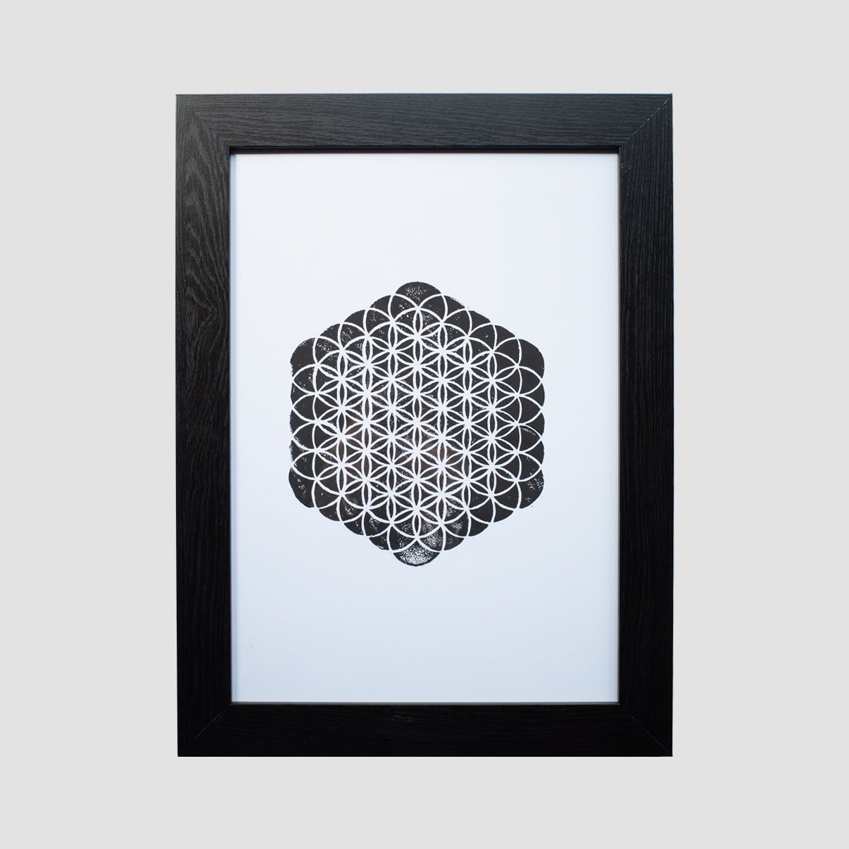 Flower Of Life Lino Cut Framed