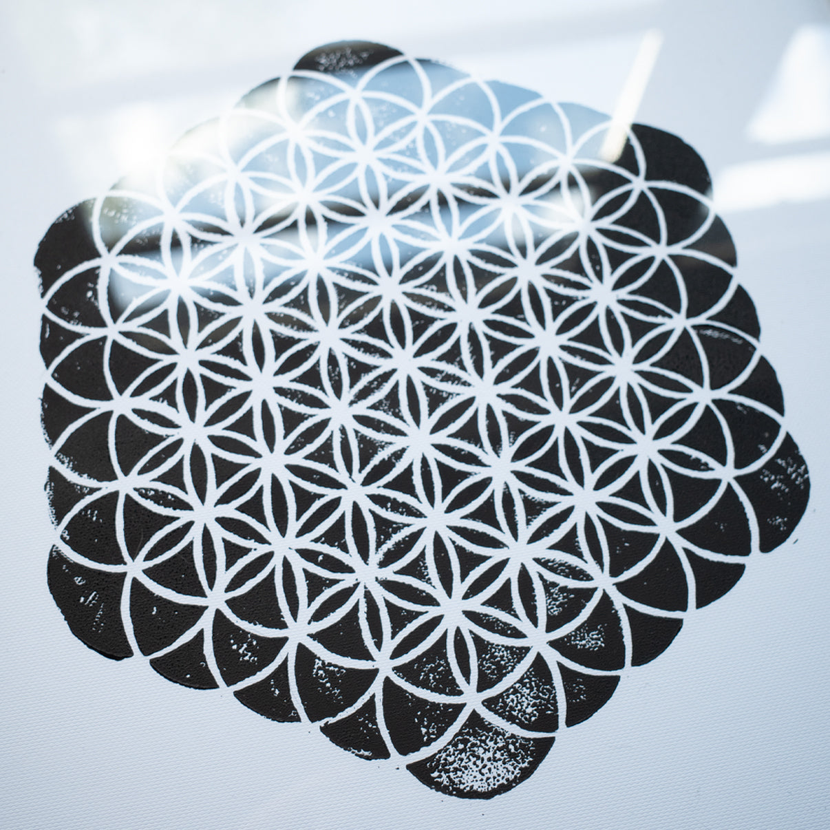 Flower Of Life Lino Cut Framed