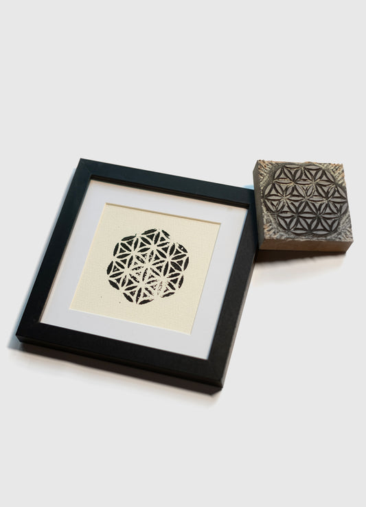 Flower of Life Linocut Print