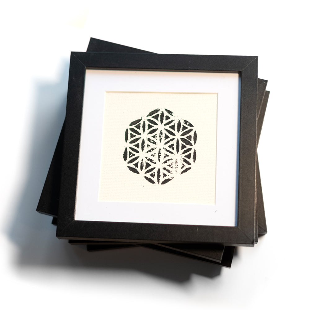 Flower of Life Linocut Print